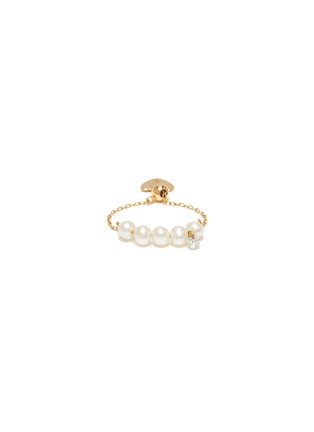 Main View - Click To Enlarge - PERSÉE PARIS - 'The Rain Song' pearl 18k gold adjustable chain ring