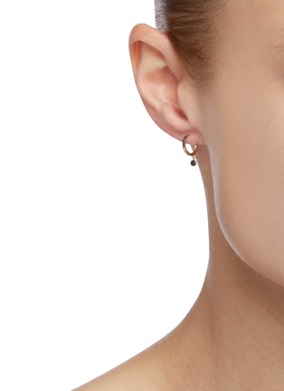 Figure View - Click To Enlarge - PERSÉE PARIS - 'Baby' diamond 18k gold single huggie earring