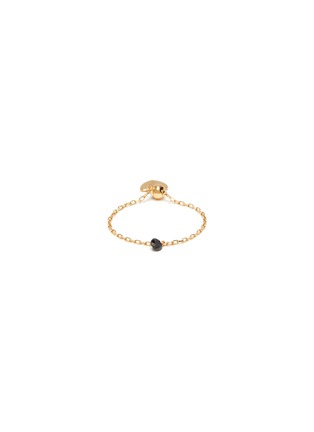 Main View - Click To Enlarge - PERSÉE PARIS - 'Back to Black' diamond 18k gold adjustable chain ring