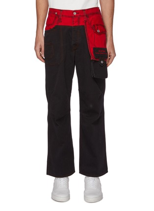 Main View - Click To Enlarge - FENG CHEN WANG - x Levi's Contrast Panel Cargo Pocket Denim Jeans