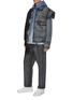 Figure View - Click To Enlarge - FENG CHEN WANG - x Levi's Side Belt Detail Gradient Centre Trim Denim Jeans