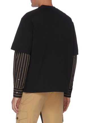 Back View - Click To Enlarge - FENG CHEN WANG - Deconstructed T-shirt panel stripe sleeve top
