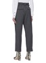 Back View - Click To Enlarge - GANNI - Belted Roll-up Cuff Stripe Suiting Pants