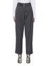 Main View - Click To Enlarge - GANNI - Belted Roll-up Cuff Stripe Suiting Pants