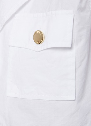  - GANNI - Patch Pocket Cotton Poplin Crop Shirt