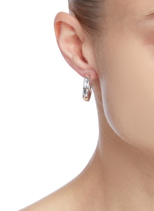 Figure View - Click To Enlarge - PHILIPPE AUDIBERT - Betty' zirconium silver plated hoop earrings