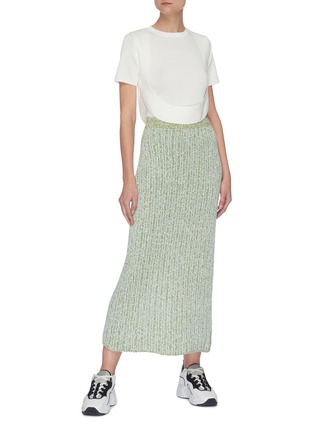 Figure View - Click To Enlarge - SWAYING - Back Slit Knit Maxi Skirt
