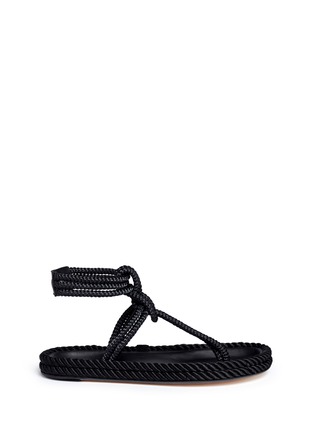 Main View - Click To Enlarge - ISABEL MARANT - 'Lesley' knotted rope T-strap sandals