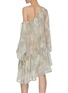 Back View - Click To Enlarge - DION LEE - Camo print off shoulder asymmetric ruffle dress