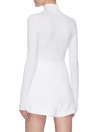 Back View - Click To Enlarge - PRADA - Inverted logo turtle neck top