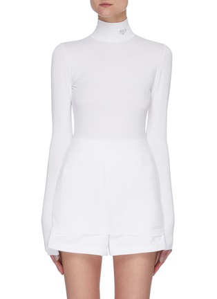 Main View - Click To Enlarge - PRADA - Inverted logo turtle neck top