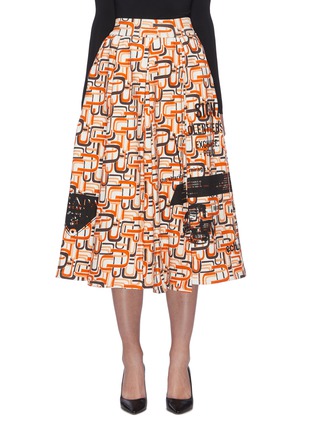 Main View - Click To Enlarge - PRADA - Graphic print cotton fleece skirt