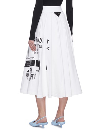 Back View - Click To Enlarge - PRADA - Graphic print elastic waistband skirt