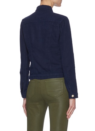 Back View - Click To Enlarge - L'AGENCE - Celine' Contrast Button Linen Jacket