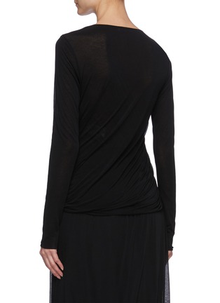 Back View - Click To Enlarge - THE ROW - Gather Detail Crewneck Cotton Top