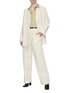 Figure View - Click To Enlarge - THE ROW - Front Pleat Straight Leg Cotton Blend Tailored Pants