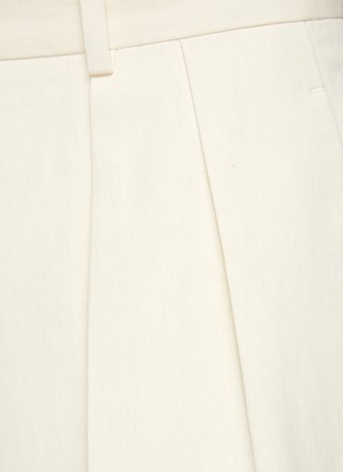  - THE ROW - Pleated cotton-linen blend palazzo shorts