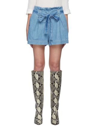 Main View - Click To Enlarge - L'AGENCE - 'Hillary' Belted Paperbag Denim Shorts