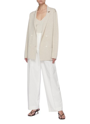 Figure View - Click To Enlarge - THE ROW - Double Breast Merino Wool Silk Blend Blazer