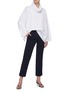 Figure View - Click To Enlarge - THE ROW - Drape Collar Cotton Blouse