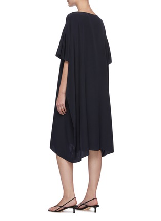 Back View - Click To Enlarge - THE ROW - Crewneck Silk Cape Dress