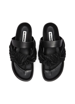 Detail View - Click To Enlarge - JIL SANDER - Knotted leather sandals