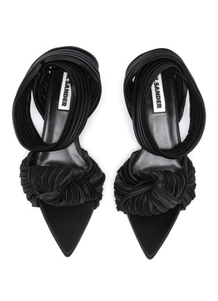 Detail View - Click To Enlarge - JIL SANDER - Knotted leather heeled sandals