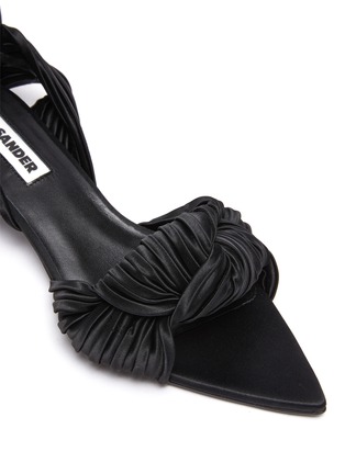 Detail View - Click To Enlarge - JIL SANDER - Knotted leather heeled sandals