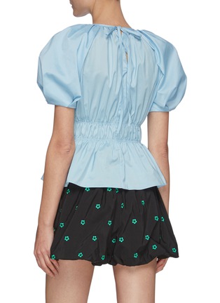 Back View - Click To Enlarge - MING MA - Balloon Sleeve Gather Waist Blouse
