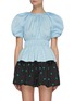 Main View - Click To Enlarge - MING MA - Balloon Sleeve Gather Waist Blouse
