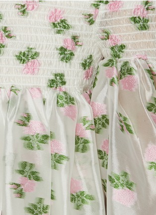 Detail View - Click To Enlarge - MING MA - Off Shoulder Floral Print Mini Dress