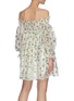 Back View - Click To Enlarge - MING MA - Off Shoulder Floral Print Mini Dress
