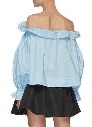 Back View - Click To Enlarge - MING MA - Off Shoulder Ruffle Trim Blouse