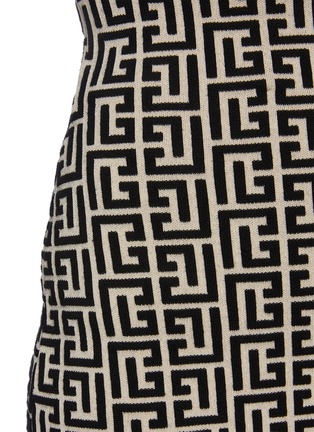 Detail View - Click To Enlarge - BALMAIN - Monogram Jacquard Knee-length Pencil Skirt