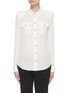 Main View - Click To Enlarge - BALMAIN - Double Chest Pocket Silk Georgette Shirt