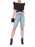 Figure View - Click To Enlarge - BALMAIN - Peaked shoulder twisted waist top