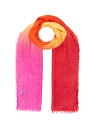 Main View - Click To Enlarge - FRANCO FERRARI - 'Newton' Gradient Cashmere Wool Silk Fringe Edge Scarf