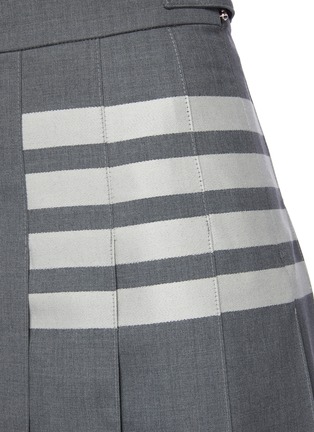 Detail View - Click To Enlarge - THOM BROWNE  - Four Bar Stripe Pleated Wool Mini Skirt