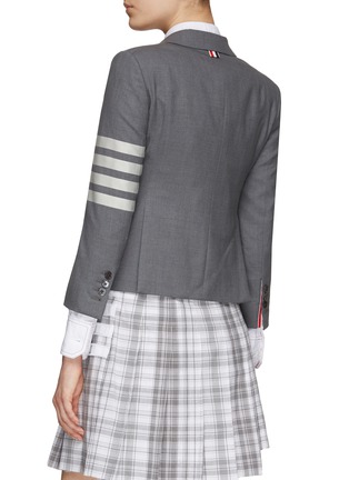 Back View - Click To Enlarge - THOM BROWNE  - Four-Bar Stripe Wool Cropped Single Breasted Blazer
