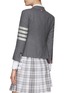 Back View - Click To Enlarge - THOM BROWNE  - Four-Bar Stripe Wool Cropped Single Breasted Blazer