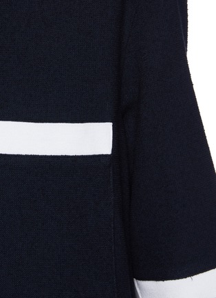 Detail View - Click To Enlarge - THOM BROWNE  - Tricolour Stripe Detail Cotton Blend Polo Shirt Dress