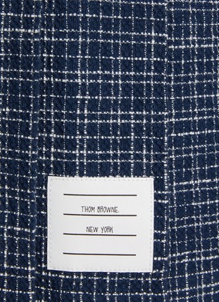 Detail View - Click To Enlarge - THOM BROWNE  - Elastic Stripe Waist Check Cotton Blend Mini Skirt