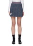 Main View - Click To Enlarge - THOM BROWNE  - Elastic Stripe Waist Check Cotton Blend Mini Skirt