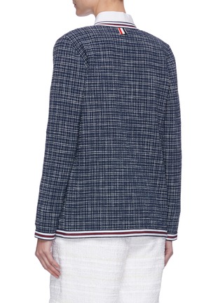 Back View - Click To Enlarge - THOM BROWNE  - Contrast hem check cotton jacket