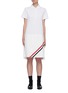Main View - Click To Enlarge - THOM BROWNE  - Tricolour Stripe Polo Top Pleated Dress
