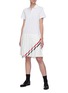Figure View - Click To Enlarge - THOM BROWNE  - Tricolour Stripe Polo Top Pleated Dress