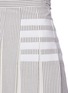 Detail View - Click To Enlarge - THOM BROWNE  - Contrast Stripe Elongated Back Pleated Midi Skirt