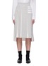 Main View - Click To Enlarge - THOM BROWNE  - Contrast Stripe Elongated Back Pleated Midi Skirt