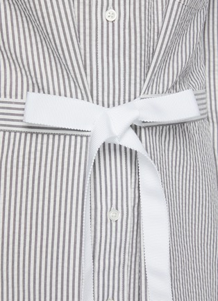 Detail View - Click To Enlarge - THOM BROWNE  - Striped ribbon belt shirt dress