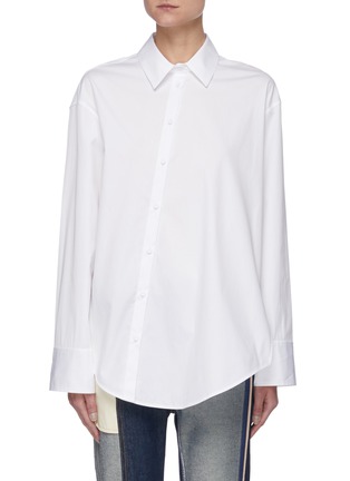 Main View - Click To Enlarge - PORTSPURE - Diagonal Button Up Cotton Shirt